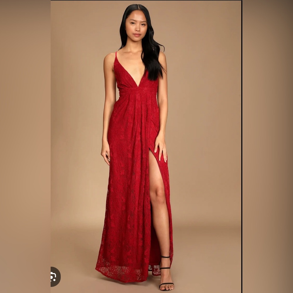 NWT Lulus Wine Lace Dress sz Large